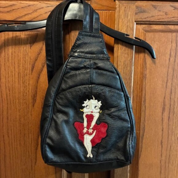 Betty Boop Embroidered Leather sling back Purse main image 4